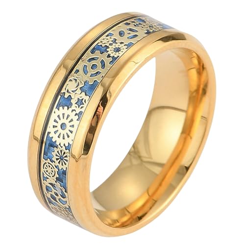 Bague acier inoxydable homme solide design engrenage