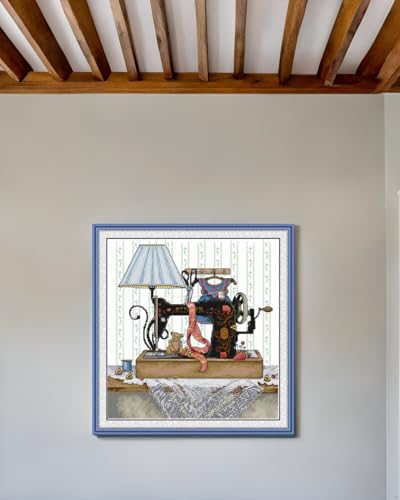 Image of CaptainCrafts Cross Stitch Kits for Adults Counted Needlework Home Decor | Unprinted 14CT Fabrics, Sewing Machine Cross Stitching, DIY Hand Embroidery, Relaxing Crafts