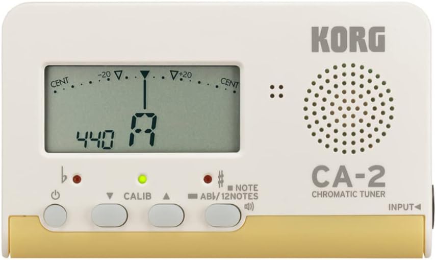 Korg - CA-2 Chromatic Digital Tuner for Stringed, Woodwind and Brass Instruments - White