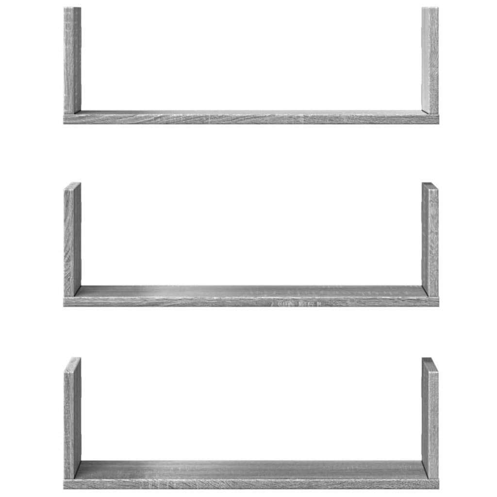 Set di 3 mensole sospese da parete, 58 x 18 x 18 cm, in legno ingegnerizzato, elegante, decorativo, per soggiorno, cucina, ufficio, bagno