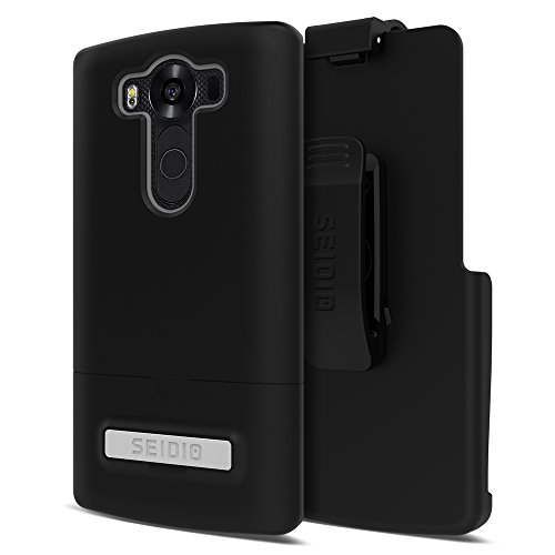 Seidio® Surface with Metal Kickstand Case and Belt-Clip Holster Combo for The LG V10 Black