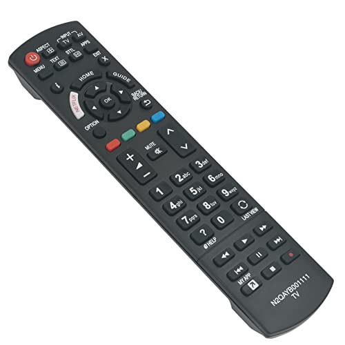 AULCMEET N2QAYB001111 Replacement Remote Control Fit For Panasonic Viera LCD LED TV TX-40EX600E TX-40EX603E TX-40EXW604 TX-40EX600B TX-40EX620E TX-40EX633E TX-43EXW604 TX-49EX600B TX-49EX600E