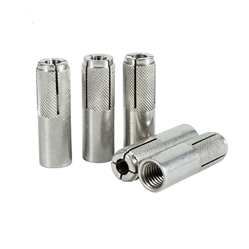 Rely®⇒VP INDUSTRIES (Pcs-10) M10x40 mm Drop In Anchors with Knurling Alloy Steel | Knurled Drop In Anchors for Concrete, Brick and Stone