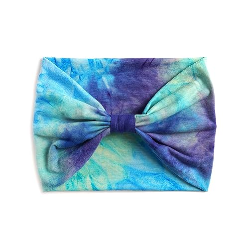 Image of XFYT Pack of 3 Tie-Dye Boho Chic Sports Hair Bands Performance Meets Fashion | Sweat Absorbent Soft Wide Head Bandana Girls Women Hairband for Yoga, Workout, Gym (Boho, Pack of 3)