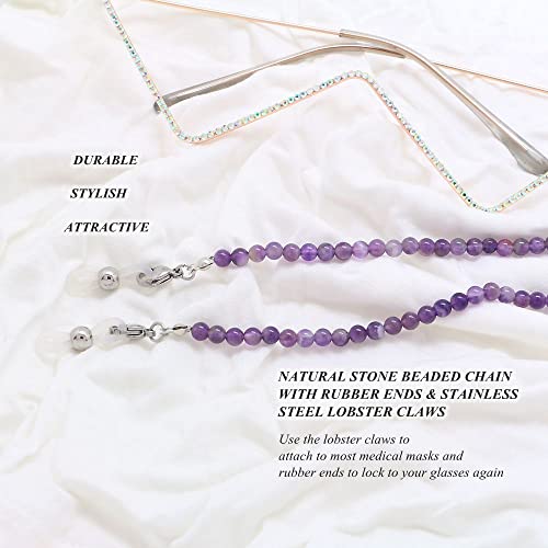 Kai Top Eyeglasses Chain Sunglasses Chain Fashion Natural Stone Beaded Mask Lanyard Chain Face Mask Holder Chain For Women Men, Universal #TOP4