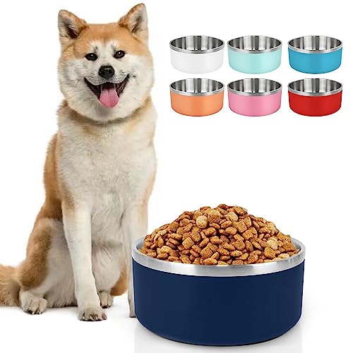 LIHONG Ciotole per cani in acciaio inossidabile,grande ciotola in metallo con fondo