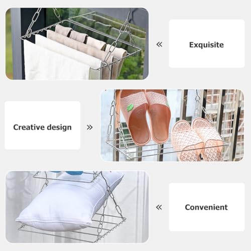 Étendoir à linge balcon durable en acier inoxydable de qualité - 3