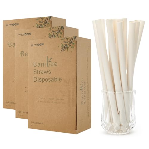Pitillos biodegradables de bambú, 300 unidades, jumbo 9'' miniatura 1
