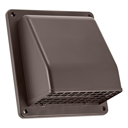 Lambro 6" Plastic Wall Exhaust or Air Intake Vent with Hinged Screen, Removable Damper, and 1.25" Collar (Brown) by Lambro - Used condition - US$21.94