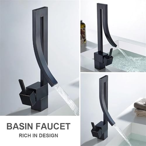 Robinet de lavabo carré avec mitigeur de précision anti-éclaboussures