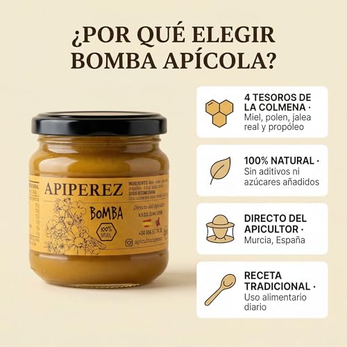 Miniatura 2 de Apiperez Bomba Apícola 250 G Con Miel, Polen, Jalea Real Y Propóleo Natural