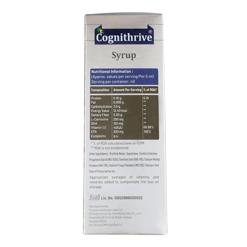 Cognithrive L-Carnosine DHA & Vitamin D3 Syrup, 200ml - Image 4
