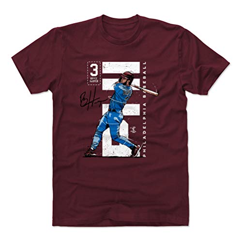 500 LEVEL Bryce Harper Shirt (Cotton, Medium, Maroon) - Bryce Harper Vertical WHT