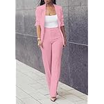 HuiSiFang Womens Fall Fashion 2 Piece Blazer Sets Open Front Blazers and Slim Fit Pants Suits Set - Image 2