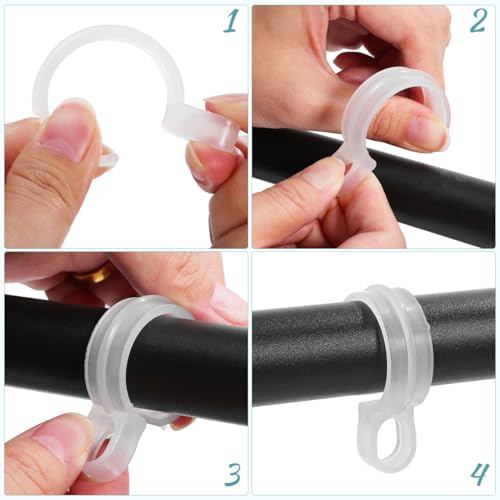 VOSAREA 24 Stück Winddichte Haken Kleiderstange hängende Kleiderbügelhaken zum Trocknen aufhänge Haken Kunststoff Anti-Fall Wäsche Kleiderbügel, Geeigneter Stangendurchmesser: 2,9–3,4 cm