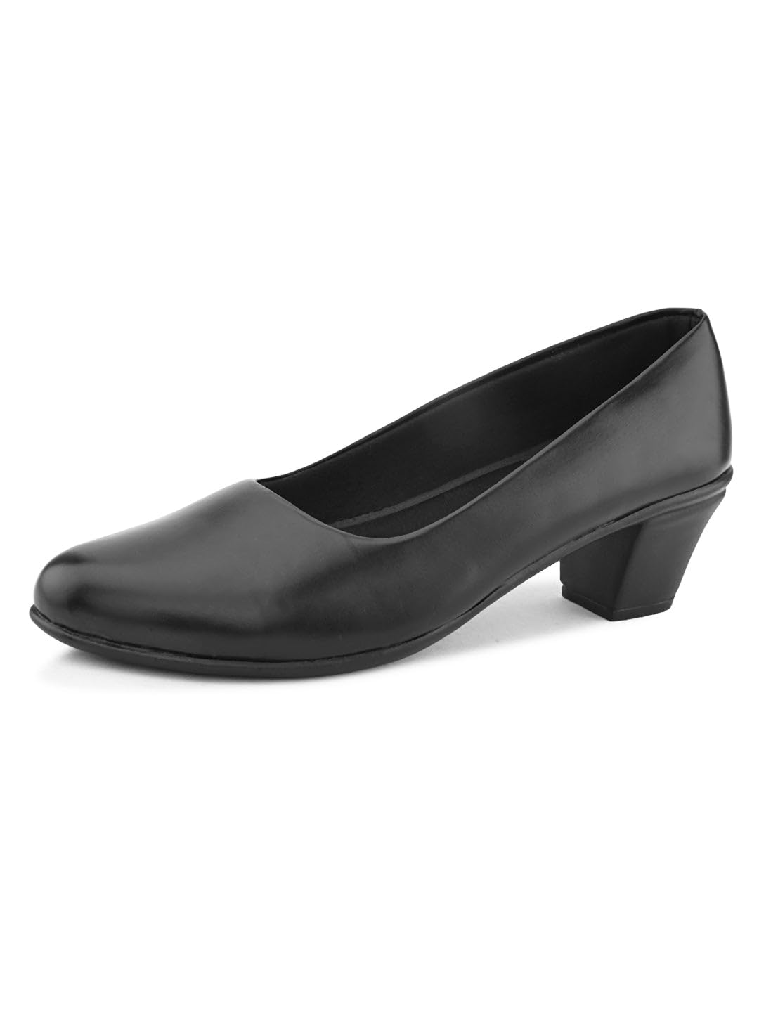 Women's Closed-Toe Block Heel Formal Slip-On Shoes – Elegant & Comfortable Office Footwear-image-4