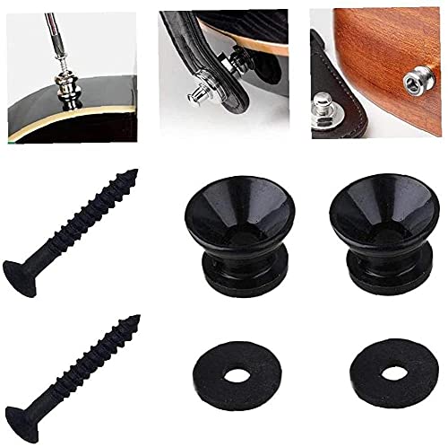 PULABOGuitar Strap Lock Set Anti-Stripping Lock System Heavy Duty Metal Button Security Straplock 2