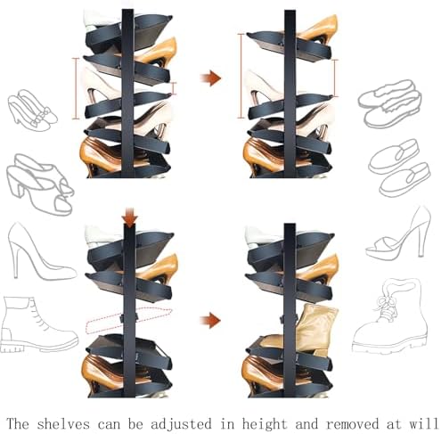 Store Display Rack Wall Mounted Storage Rack Convenience Store Automatic Rack Space Saving Assembled Display,Shoe Rack in Cabinet,Rotating Pull-Out Organizer Adjustable Height 360° Spinning