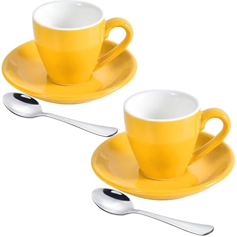 ionEgg Porcelain Espresso Cups with Saucers Cover