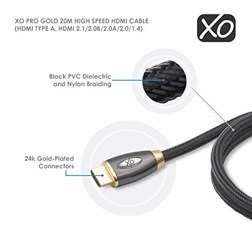 XO PRO GOLD 20m High Speed HDMI Cable (HDMI Type A, HDMI 2.1/2.0b/2.0a/2.0/1.4) - 4K, 3D, UHD, ARC, Full HD, Ultra HD, 2160p - Image 4