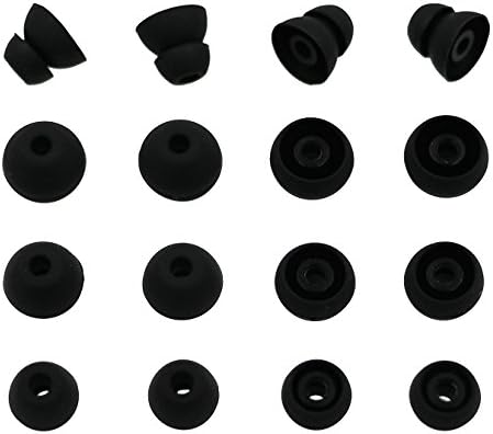 Ear Tips for Beats X Headphone, Diana Fay Ear Gels Eartips Earphone Cover Earbud Cushions for Beats BeatsX Earbuds, 8 Pairs Set S/M/L/Double Flange 4 Sizes Soft Gel, Black