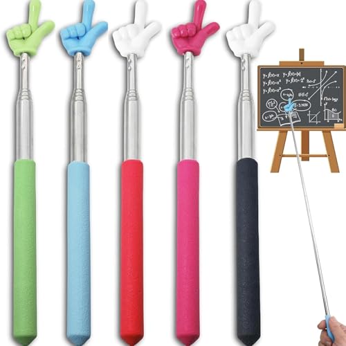Kamwuld 5Pcs Pointer Finger Stick – Multipurpose Teacher Supplies Pointer Stick, Classroom Pointer and Finger Pointer Stick, Engaging Colors – Classroom Essentials for Effective Presentations