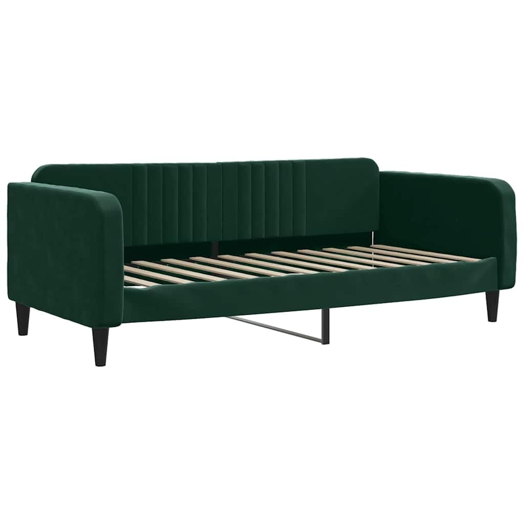 Velluto Trasformabile 2 in 1 Divano Letto Verde Scuro 90x200 cm