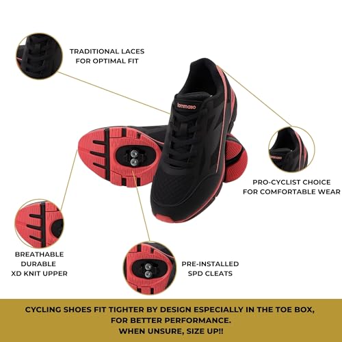 Image of Tommaso Women's Cycling Shoes with Pre-Installed SPD Cleats - Easy to Walk-in Ventilated SPD Cycling Shoes for Women's Spin Classes and Indoor Bikes - Comfortable on Foot and Toebox.