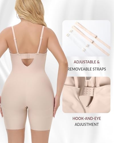 Strapless Shapewear Backless Bodysuit for Women Tummy Control Seamless Shapewear Full Body Shaper Built In Bra3