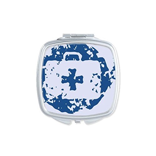 Miroir de maquillage bleu symbole paix pour trousse de secours et retouches en voyage