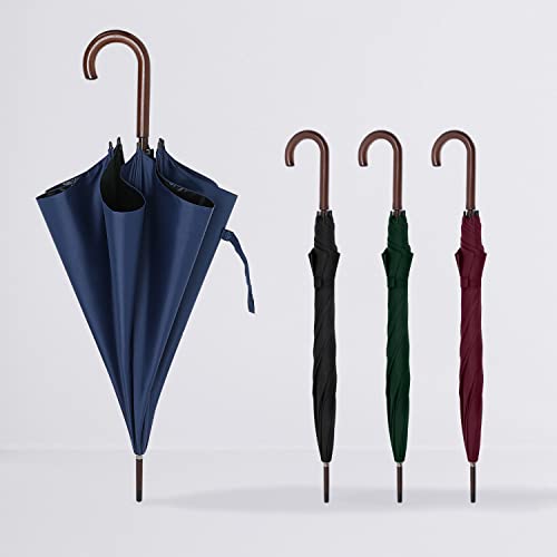 Abccanopy Auto Open Wooden Handle J Stick Umbrella,Windproof Large Umbrella For Rain 48 Inch Automatic Umbrella,Umbrall For Man Or Family Vented Windproof Waterproof Umbrella Upf 50+ Blocking Uv 99.98% #TOP4