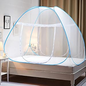 BLAIRYYU Pop-Up Mosquito Net Tent, Folding Design with Net Bottom for Queen to King Size Bed, 79 x71x59 inch Easy to…