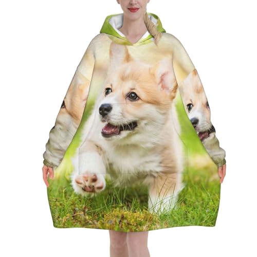 Couverture à capuche Corgi, le cadeau idéal pour femme