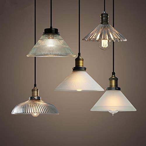 Luz de vidrio colgante E27 con linterna de hierro ajustable para iluminación moderna 3