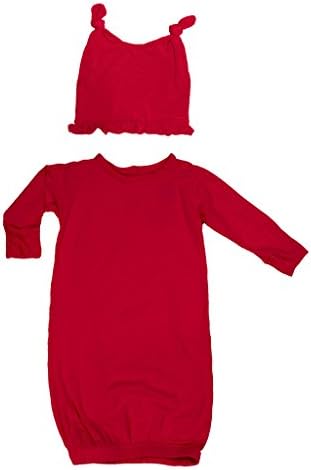 KicKee Pants Baby-Girls Newborn Print Layette Gown And Knot Hat Set