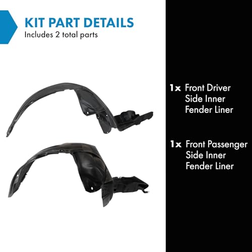 Image of TRQ Front Inner Fender Liner Set Compatible with 2004-2005 Subaru Impreza SU1250100 SU1251100