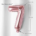 Rozi Decoration 16-Inch Rose Gold Foil Number 7 Balloon – Helium-Ready 1-Pack Party Supplies for 7th Birthday & Anniversary gallery image