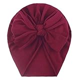 TinaDeer Baby Turban Neugeboren Mädchen Taufe Stirnband Haarband mit Schleife Sommer Stretch Headwrap Beanie Headwear Cap Mütze Hut für 0-3 Jahre Kleinkind Säuglinge Mädchen (E), Einheitsgröße