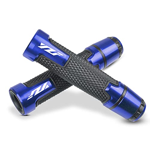 7/8'' 22mm CNC Aluminum Motorcycle Powersports Handlebar Grips Fits Yamaha YZF 600R R1 1998-2019, YZF R3 2015-2019, YZF R6 1999-2019,YZF R6S 2006-2009 (Blue) -  KB Grace