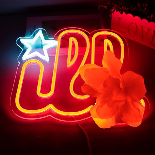 Image of Pugna Baseball Merch Neon Signs for Wall Decor Sports Team Neon Lights for Bedroom Led Business Signs Suitable for Man Cave Bar Pub Restaurant Christmas Gift Art