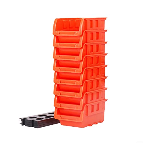 RANRAO 8 Piezas de Organizador apilable y apilable, Juego de Cajas de Almacenamiento Resistentes, Grandes contenedores apilables de plástico, Cajas de Recogida de Pedidos con Frente Abierto