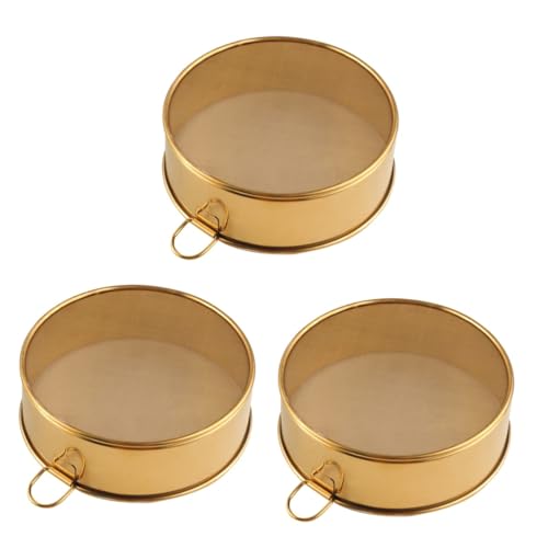 Hemobllo 3pcs Stainless Steel Round Sieve Creative Flour Strainer with Hanging Ring for and Quick Drying Baking Tool for Sifting Flour Powdered Sugar
