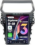 Car Radio for Ford Explorer 2011–2019 – 12.1' Android Head Unit (8+128G) with Wireless CarPlay & Android Auto, 5G WiFi, GPS Navigation, DSP, RDS, Bluetooth, Hi-Fi Sound, Backup Camera Support