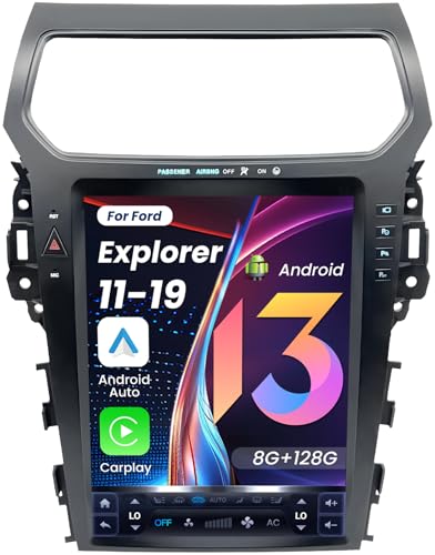 Car Radio for Ford Explorer 2011–2019 – 12.1" Android Head Unit (8+128G) with Wireless CarPlay & Android Auto, 5G WiFi, GPS Navigation, DSP, RDS, Bluetooth, Hi-Fi Sound, Backup Camera Support