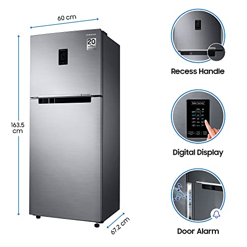 Image of Samsung 324 L 3 Star Inverter Frost Free Double Door Refrigerator (RT34T4513S8 /HL, Convertible 5In 1, Elegant Inox)
