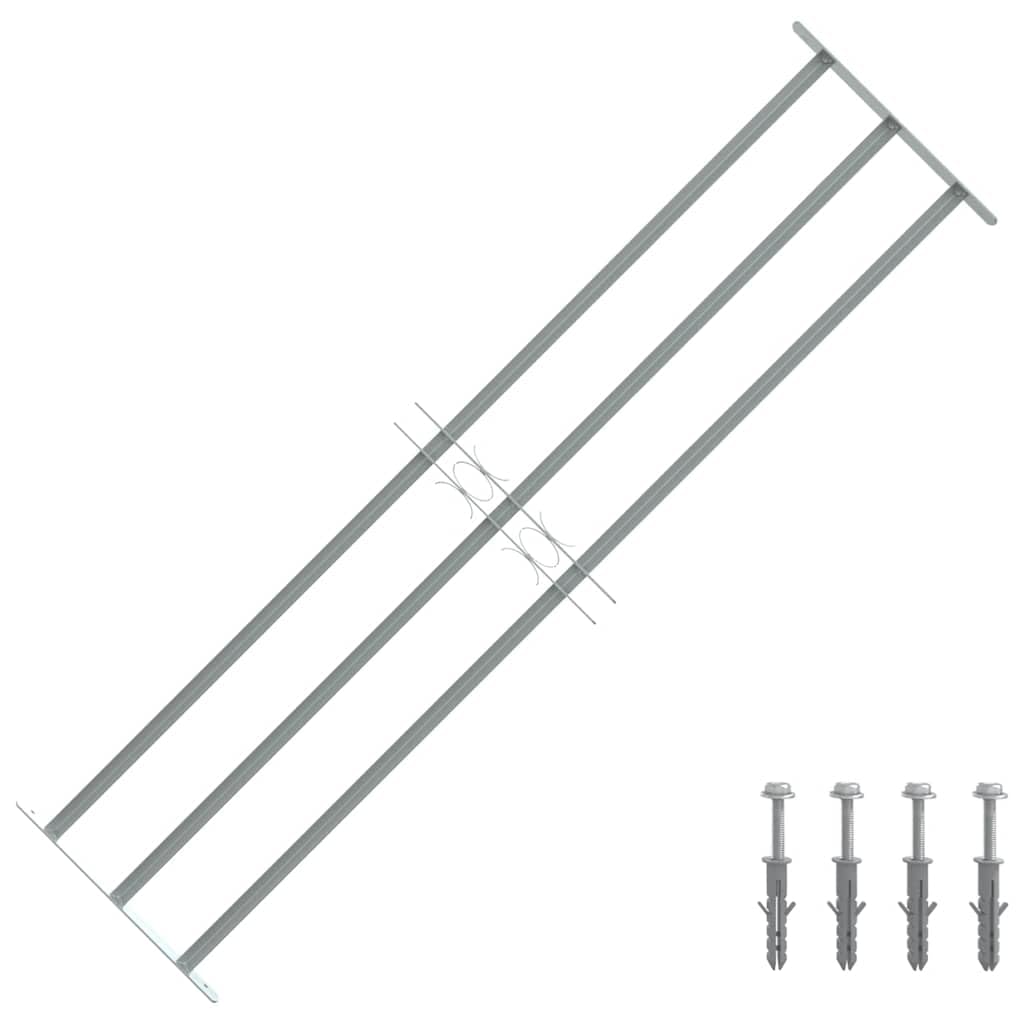vidaXL Adjustable Security Grille for Windows with 3 Crossbar 1000-1500mm Safe