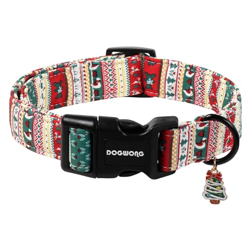 DOGWONG Christma Dog Collar, Classic Cute Red Green