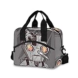 Gran capacidad: el tamaño de esta bolsa de almuerzo reutilizable es de 29 x 18 x 24 cm. La bolsa principal puede cargar alrededor de 19 latas de bebidas o un almuerzo para adultos. El bolsillo frontal puede guardar cosas pequeñas como llaves, teléfonos, tenedores, cucharas, etc.