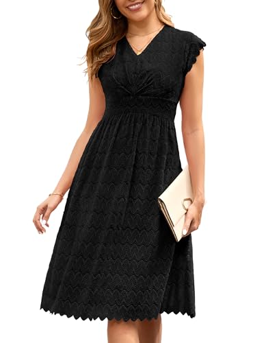 Wedtrend Cocktail Dresses for Women Mother of The Bride Dresses Ruffle Sleeve Bridesmaid Dress Lace Formal Dresses