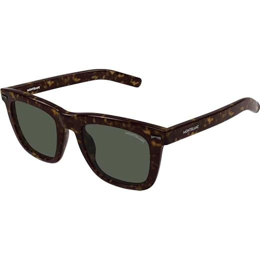 Montblanc 3DR Squared Havana Frame Gafas de Sol, Adultos Unisex, Marrón (Marrón), Talla Única